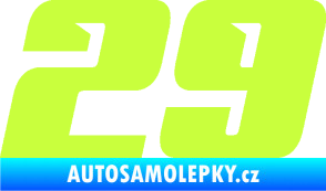 Samolepka Startovní číslo 29 typ 6 limetová