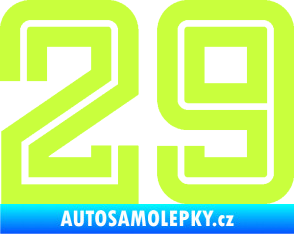 Samolepka Startovní číslo 29 typ 7 limetová