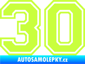 Samolepka Startovní číslo 30 typ 4 limetová