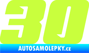 Samolepka Startovní číslo 30 typ 6 limetová