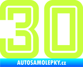 Samolepka Startovní číslo 30 typ 7 limetová