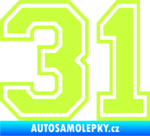 Samolepka Startovní číslo 31 typ 4 limetová