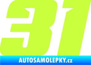 Samolepka Startovní číslo 31 typ 6 limetová