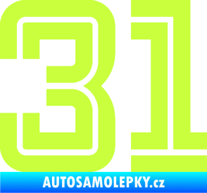 Samolepka Startovní číslo 31 typ 7 limetová