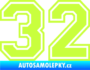 Samolepka Startovní číslo 32 typ 4 limetová