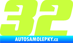 Samolepka Startovní číslo 32 typ 6 limetová