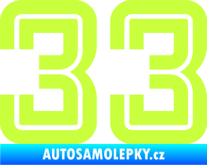 Samolepka Startovní číslo 33 typ 7 limetová