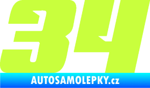 Samolepka Startovní číslo 34 typ 6 limetová