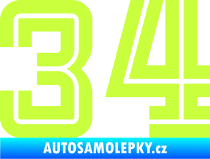 Samolepka Startovní číslo 34 typ 7 limetová