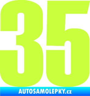 Samolepka Startovní číslo 35 typ 2  limetová