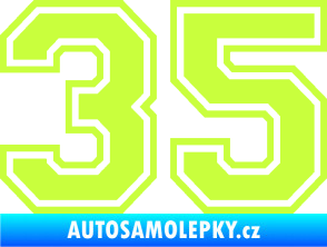 Samolepka Startovní číslo 35 typ 4 limetová