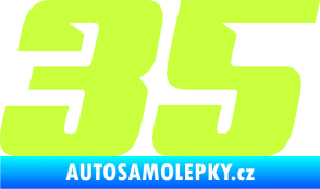 Samolepka Startovní číslo 35 typ 6 limetová