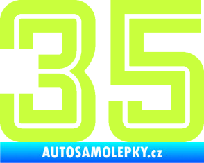Samolepka Startovní číslo 35 typ 7 limetová