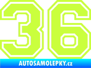 Samolepka Startovní číslo 36 typ 4 limetová