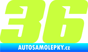 Samolepka Startovní číslo 36 typ 6 limetová