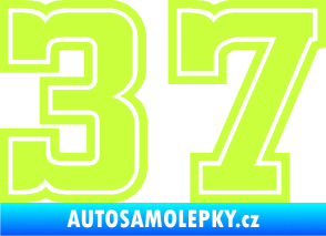 Samolepka Startovní číslo 37 typ 5 limetová