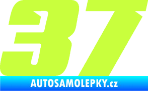 Samolepka Startovní číslo 37 typ 6 limetová
