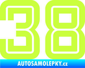 Samolepka Startovní číslo 38 typ 7 limetová