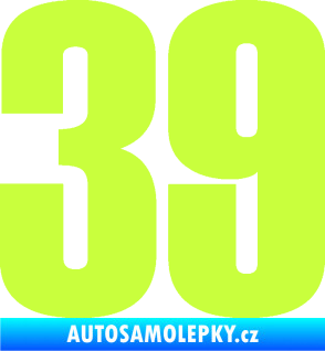Samolepka Startovní číslo 39 typ 2      limetová