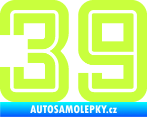 Samolepka Startovní číslo 39 typ 7 limetová