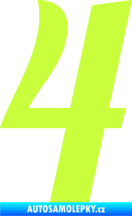 Samolepka Startovní číslo 4 typ 3 limetová