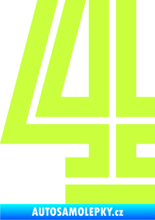 Samolepka Startovní číslo 4 typ 7 limetová