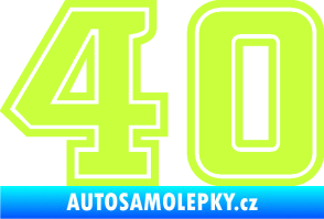 Samolepka Startovní číslo 40 typ 5 limetová