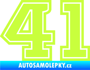 Samolepka Startovní číslo 41 typ 5 limetová