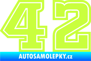 Samolepka Startovní číslo 42 typ 5 limetová