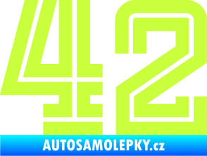 Samolepka Startovní číslo 42 typ 7 limetová