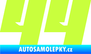 Samolepka Startovní číslo 44 typ 6 limetová