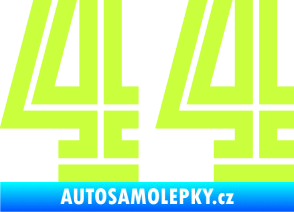 Samolepka Startovní číslo 44 typ 7 limetová