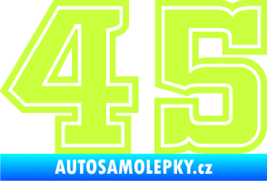 Samolepka Startovní číslo 45 typ 5 limetová