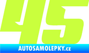 Samolepka Startovní číslo 45 typ 6 limetová