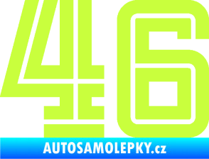 Samolepka Startovní číslo 46 typ 7 limetová
