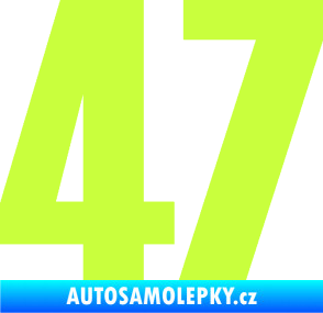 Samolepka Startovní číslo 47 typ 2       limetová