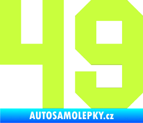 Samolepka Startovní číslo 49 limetová