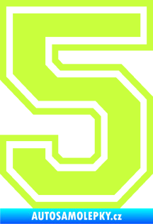 Samolepka Startovní číslo 5 typ 4 limetová