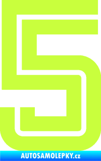 Samolepka Startovní číslo 5 typ 7 limetová