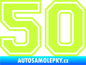 Samolepka Startovní číslo 50 typ 4 limetová