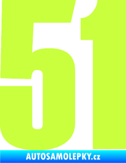 Samolepka Startovní číslo 51 typ 2 limetová