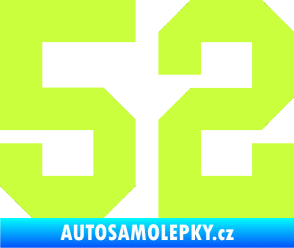 Samolepka Startovní číslo 52 limetová