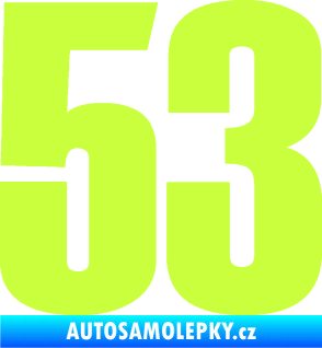 Samolepka Startovní číslo 53 typ 2  limetová