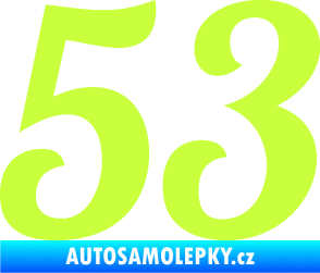 Samolepka Startovní číslo 53 typ 3 limetová