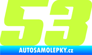 Samolepka Startovní číslo 53 typ 6 limetová