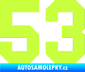 Samolepka Startovní číslo 53 limetová