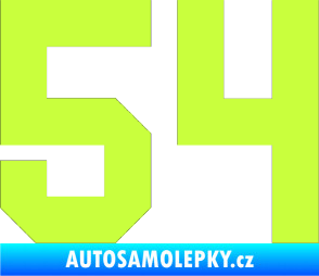 Samolepka Startovní číslo 54 limetová