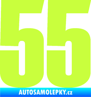 Samolepka Startovní číslo 55 typ 2   limetová