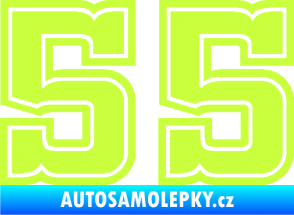 Samolepka Startovní číslo 55 typ 5 limetová