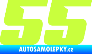 Samolepka Startovní číslo 55 typ 6 limetová
